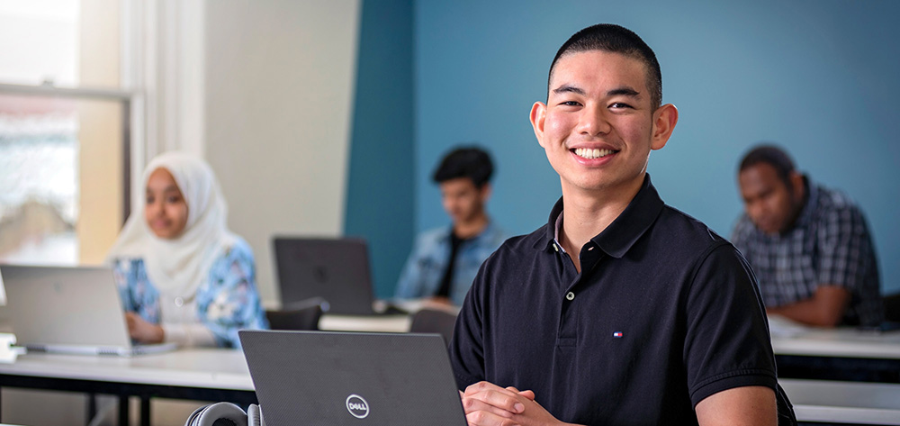 student with laptop