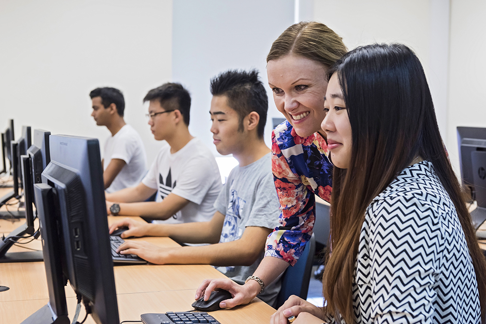 students at desk