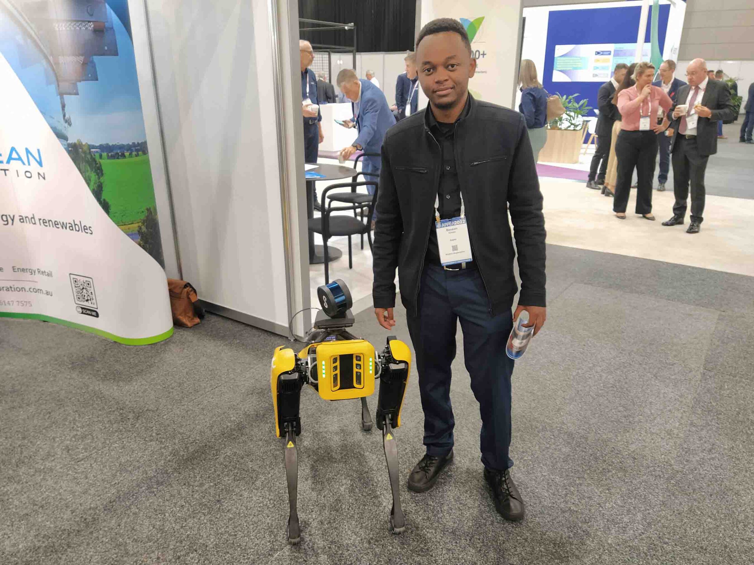 experienced engineer with robot dog